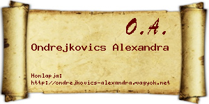 Ondrejkovics Alexandra névjegykártya